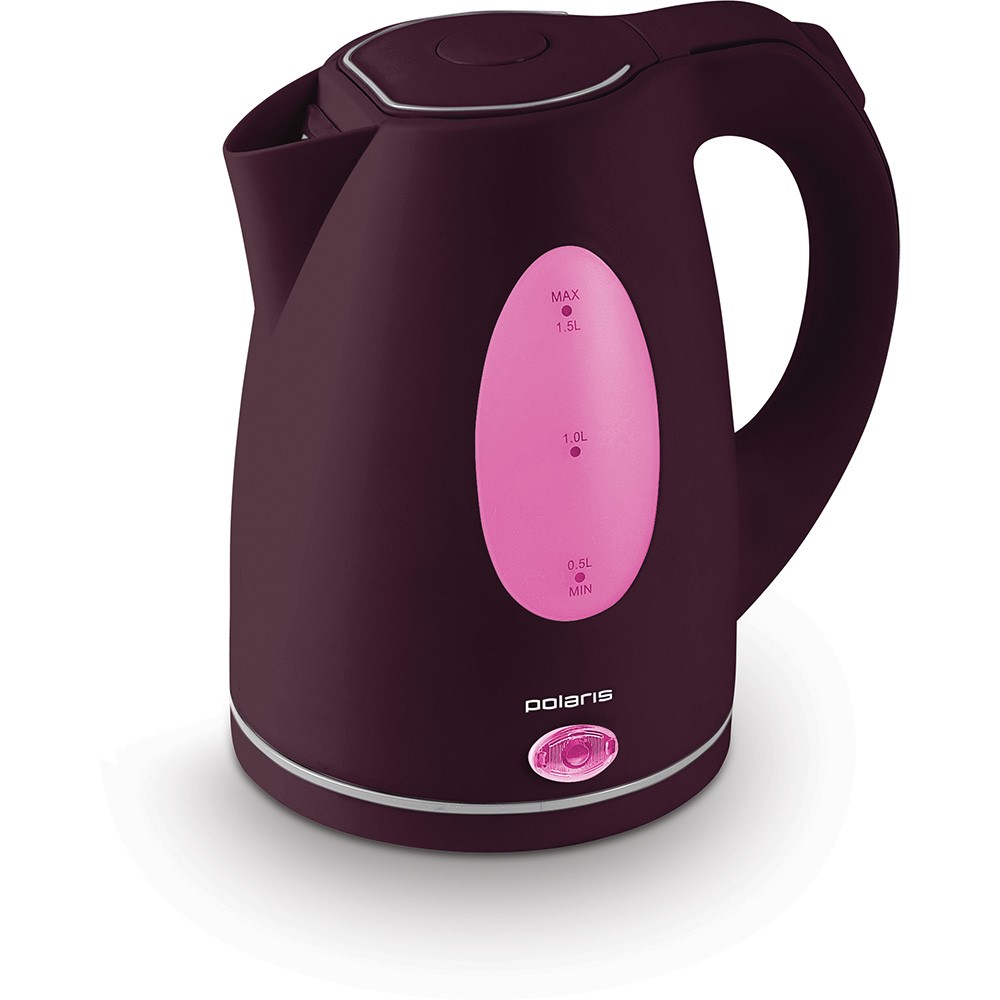 Электрический чайник Polaris с корпусом из пластика темно-вишневого цвета